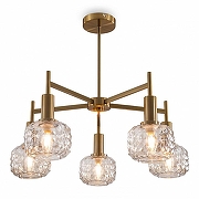 Люстра на штанге Freya Fero FR5366CL-05BS цвет плафона/подвески Оранжевый, цвет арматуры Латунь-2