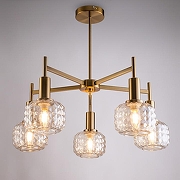 Люстра на штанге Freya Fero FR5366CL-05BS цвет плафона/подвески Оранжевый, цвет арматуры Латунь-3