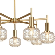 Люстра на штанге Freya Fero FR5366CL-07BS цвет плафона/подвески Оранжевый, цвет арматуры Латунь-5