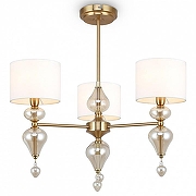 Люстра на штанге Freya Raise FR5369CL-03BS цвет плафона/подвески Белый, цвет арматуры Латунь