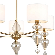 Люстра на штанге Freya Raise FR5369CL-05BS цвет плафона/подвески Белый, цвет арматуры Латунь, Оранжевый-1