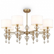 Люстра на штанге Freya Raise FR5369CL-08BS цвет плафона/подвески Белый, цвет арматуры Латунь