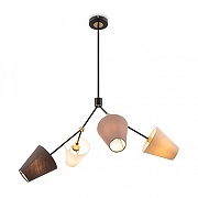 Люстра на штанге Freya Hats FR5370CL-04B цвет плафона/подвески Красный, Синий, Зеленый, цвет арматуры Черный-1