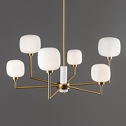 Люстра на штанге Freya Tender FR5373CL-06BS цвет плафона/подвески Белый, цвет арматуры Латунь-2