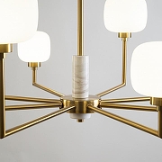 Люстра на штанге Freya Tender FR5373CL-08BS цвет плафона/подвески Белый, цвет арматуры Латунь-2