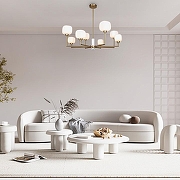 Люстра на штанге Freya Tender FR5373CL-08BS цвет плафона/подвески Белый, цвет арматуры Латунь-8