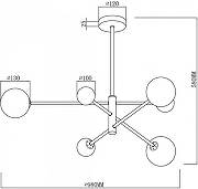 Люстра на штанге Freya Sphirity FR5376CL-06B цвет плафона/подвески Белый, цвет арматуры Черный-1