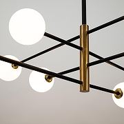 Люстра на штанге Freya Sphirity FR5376CL-08B цвет плафона/подвески Белый, цвет арматуры Черный-3