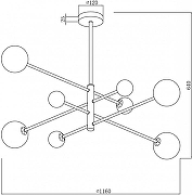 Люстра на штанге Freya Sphirity FR5376CL-08B цвет плафона/подвески Белый, цвет арматуры Черный-7
