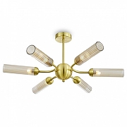 Люстра на штанге Freya Borgy FR5379CL-06G цвет плафона/подвески Оранжевый, цвет арматуры Золото