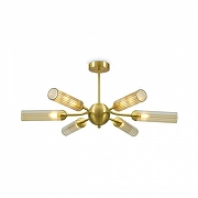 Люстра на штанге Freya Borgy FR5379CL-06G цвет плафона/подвески Оранжевый, цвет арматуры Золото-1