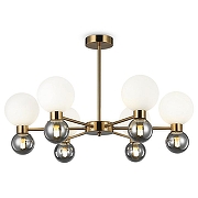 Люстра на штанге Freya Bony FR5394CL-12BS цвет плафона/подвески Белый, Серый, цвет арматуры Латунь