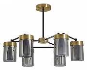 Люстра на штанге Freya Lora FR5432PL-06BBS цвет плафона/подвески Серый, цвет арматуры Латунь, Черный