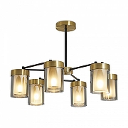 Люстра на штанге Freya Lora FR5432PL-06BBS цвет плафона/подвески Серый, цвет арматуры Латунь, Черный-1