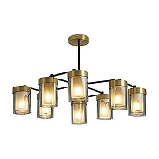 Люстра на штанге Freya Lora FR5432PL-08BBS цвет плафона/подвески Серый, цвет арматуры Латунь, Черный-1