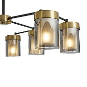 Люстра на штанге Freya Lora FR5432PL-08BBS цвет плафона/подвески Серый, цвет арматуры Латунь, Черный-3