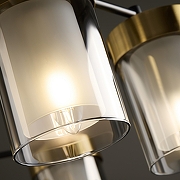 Люстра на штанге Freya Lora FR5432PL-08BBS цвет плафона/подвески Серый, цвет арматуры Латунь, Черный-4