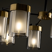 Люстра на штанге Freya Lora FR5432PL-08BBS цвет плафона/подвески Серый, цвет арматуры Латунь, Черный-5