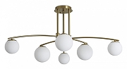 Люстра на штанге Freya Hanger FR5443CL-06BS цвет плафона/подвески Белый, цвет арматуры Латунь