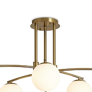 Люстра на штанге Freya Hanger FR5443CL-06BS цвет плафона/подвески Белый, цвет арматуры Латунь-3
