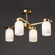 Люстра на штанге Freya Kamelia FR5446PL-04BS1 цвет плафона/подвески Белый, цвет арматуры Латунь-1