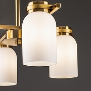 Люстра на штанге Freya Kamelia FR5446PL-04BS1 цвет плафона/подвески Белый, цвет арматуры Латунь-2