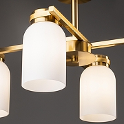 Люстра на штанге Freya Kamelia FR5446PL-04BS1 цвет плафона/подвески Белый, цвет арматуры Латунь-3