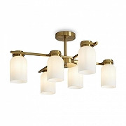 Люстра на штанге Freya Kamelia FR5446PL-06BS цвет плафона/подвески Белый, цвет арматуры Латунь-3