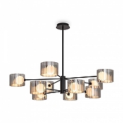 Люстра на штанге Freya Flight FR5544CL-10B цвет плафона/подвески Светло-серый, цвет арматуры Черный-2