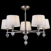 Люстра на штанге Freya Milena FR5679PL-05N цвет плафона/подвески Белый, цвет арматуры Прозрачный, Никель-1