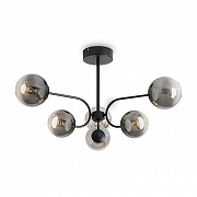 Люстра на штанге Freya Arch FR6178CL-L30B цвет плафона/подвески Светло-серый, цвет арматуры Черный-1