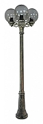 Фонарный столб Fumagalli Globe 250 G25.156.S30.BZF1R цвет плафона/подвески Дымчатый, цвет арматуры Бронза