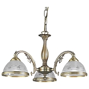 Люстра Reccagni Angelo 3830 L 3830/3 цвет плафона/подвески Прозрачный, цвет арматуры Бронза