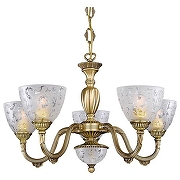 Люстра Reccagni Angelo 6252 L 6252/5 цвет плафона/подвески Прозрачный, цвет арматуры Бронза, Прозрачный