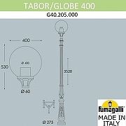Фонарный столб Fumagalli Globe 400 G40.205.000.AYE27 цвет плафона/подвески Опал, цвет арматуры Черный-3