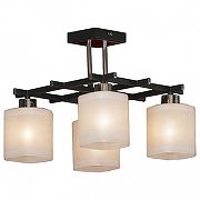 Люстра на штанге Lussole Costanzo GRLSL-9007-04 цвет плафона/подвески Белый, цвет арматуры Коричневый, Хром