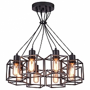 Люстра Lussole Badger GRLSP-9541 цвет плафона/подвески Черный, цвет арматуры Черный-1