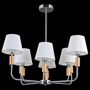 Люстра на штанге ILLUMICO IL0029 IL0029-8PSQ-19 CR цвет плафона/подвески Белый, цвет арматуры Коричневый, Хром