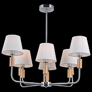Люстра на штанге ILLUMICO IL0029 IL0029-8PSQ-19 CR цвет плафона/подвески Белый, цвет арматуры Коричневый, Хром-1