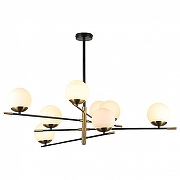 Люстра на штанге ILLUMICO IL0063 IL0063-8P-79 BK COP цвет плафона/подвески Белый, цвет арматуры Золото, Черный