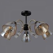 Люстра на штанге ILLUMICO IL0230-5CSQ-29 BK AB цвет плафона/подвески Коричневый, цвет арматуры Бронза, Черный-1
