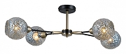Люстра на штанге ILLUMICO IL0253-4CSQ-79 BK AB цвет плафона/подвески Коричневый, цвет арматуры Бронза, Черный