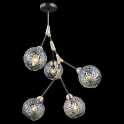 Люстра на штанге ILLUMICO IL0263-5PSQ-79 BK AB цвет плафона/подвески Коричневый, цвет арматуры Бронза, Черный-1