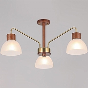 Люстра на штанге ILLUMICO IL0286-3C-79 BR цвет плафона/подвески Белый, цвет арматуры Бронза-1