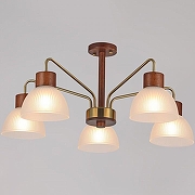 Люстра на штанге ILLUMICO IL0286-5C-79 BR цвет плафона/подвески Белый, цвет арматуры Бронза-1