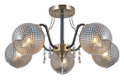 Люстра на штанге ILLUMICO IL0432-5CSQ-29 AB BK цвет плафона/подвески Прозрачный, цвет арматуры Бронза, Черный