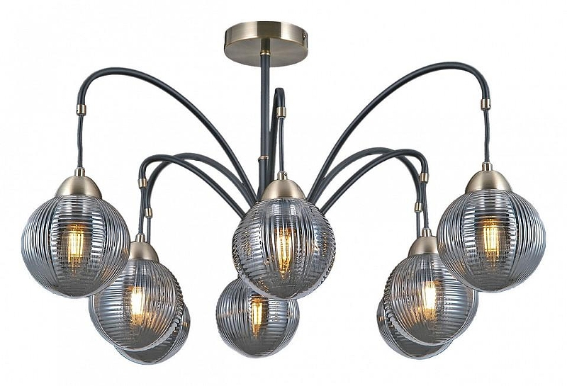 Люстра на штанге ILLUMICO IL0433-8PSQ-79 BK AB 