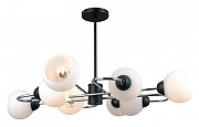 Люстра на штанге ILLUMICO IL0451-8PCSQ-79 BK цвет плафона/подвески Белый, цвет арматуры Хром, Черный