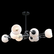 Люстра на штанге ILLUMICO IL0451-8PCSQ-79 BK цвет плафона/подвески Белый, цвет арматуры Хром, Черный-1