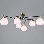 Люстра ILLUMICO LIBRA IL0638-6CSQ-24 AB BK LIBRA цвет плафона/подвески Белый, цвет арматуры Бронза, Черный-2
